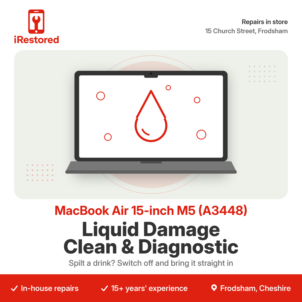MacBook Air 15-inch M5 (A3448) Liquid Damage Clean & Diagnostic