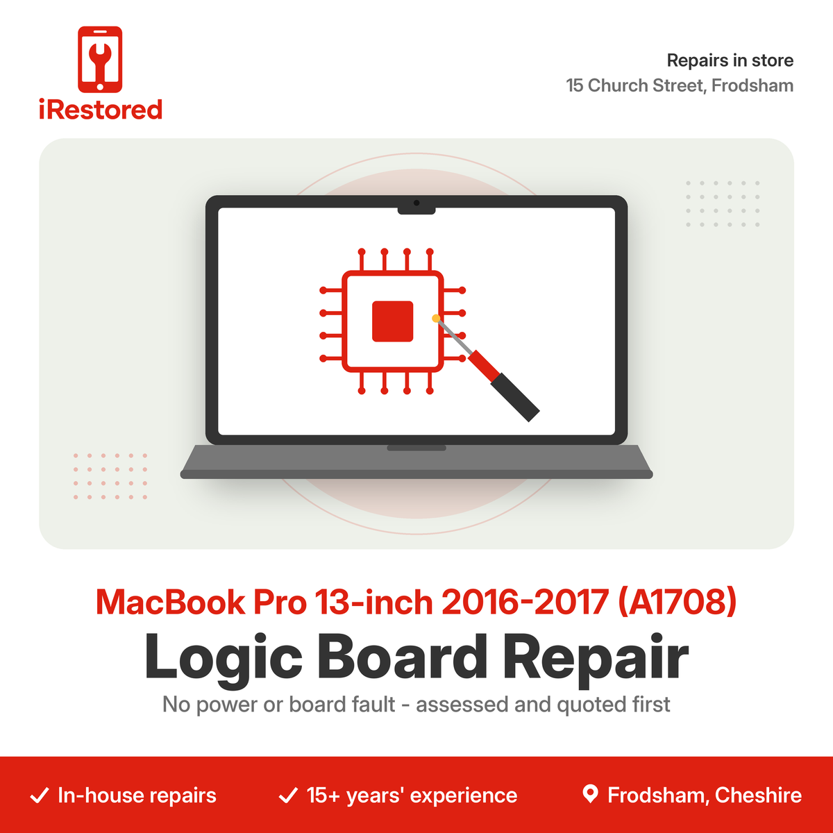 MacBook Pro 13-inch 2016-2017 (A1708) Logic Board Repair