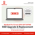 MacBook Pro 13-inch 2016-2017 (A1708) SSD Upgrade & Replacement