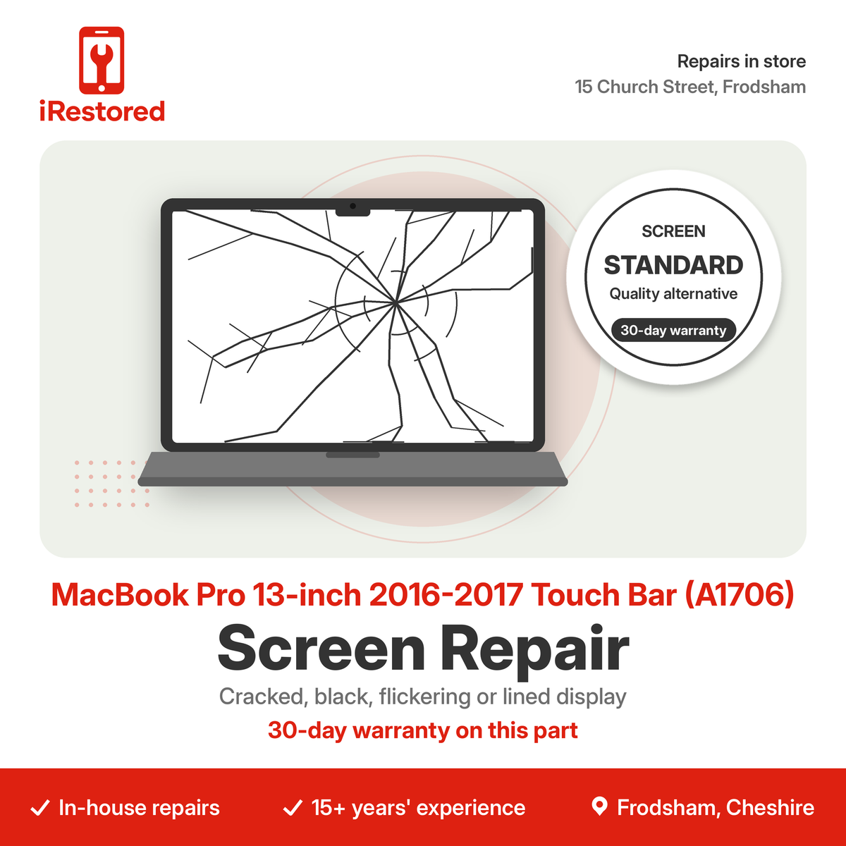MacBook Pro 13-inch 2016-2017 Touch Bar (A1706) Screen Repair – Aftermarket