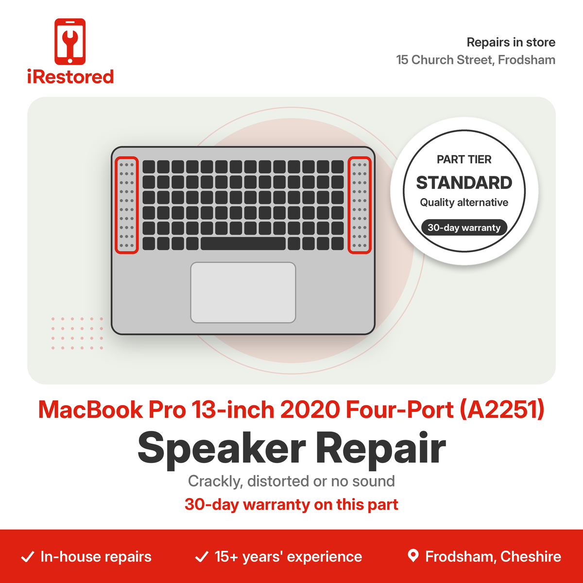MacBook Pro 13-inch 2020 Four-Port (A2251) Speaker Repair