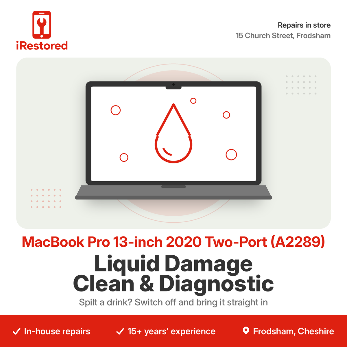 MacBook Pro 13-inch 2020 Two-Port (A2289) Liquid Damage Clean & Diagnostic
