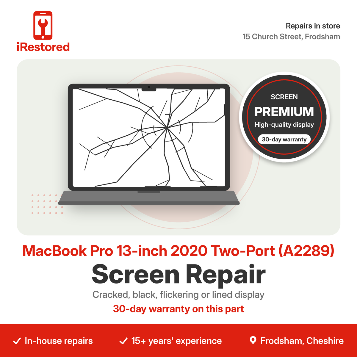 MacBook Pro 13-inch 2020 Two-Port (A2289) Screen Repair