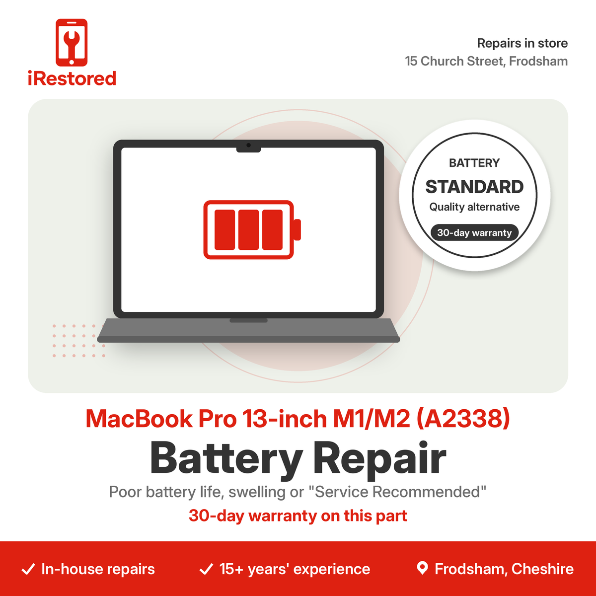 MacBook Pro 13-inch M1/M2 (A2338) Battery Repair