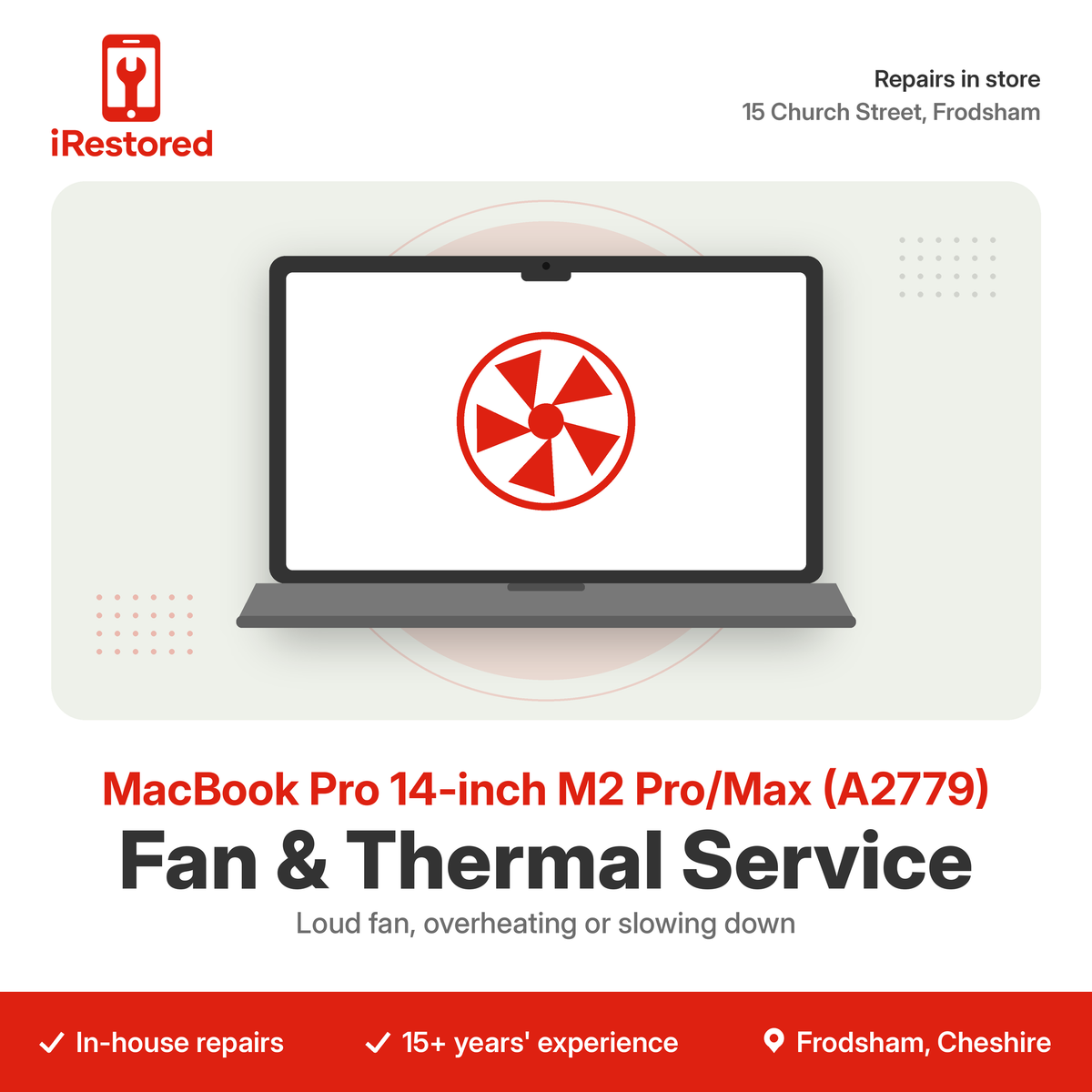 MacBook Pro 14-inch M2 Pro/Max (A2779) Fan & Thermal Service