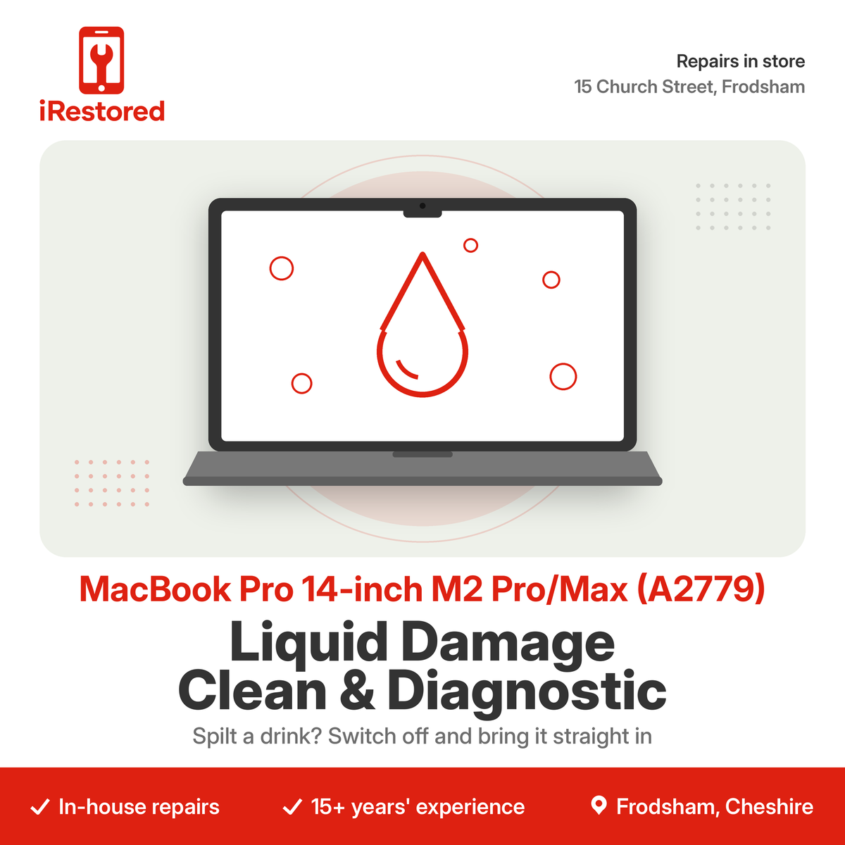 MacBook Pro 14-inch M2 Pro/Max (A2779) Liquid Damage Clean & Diagnostic