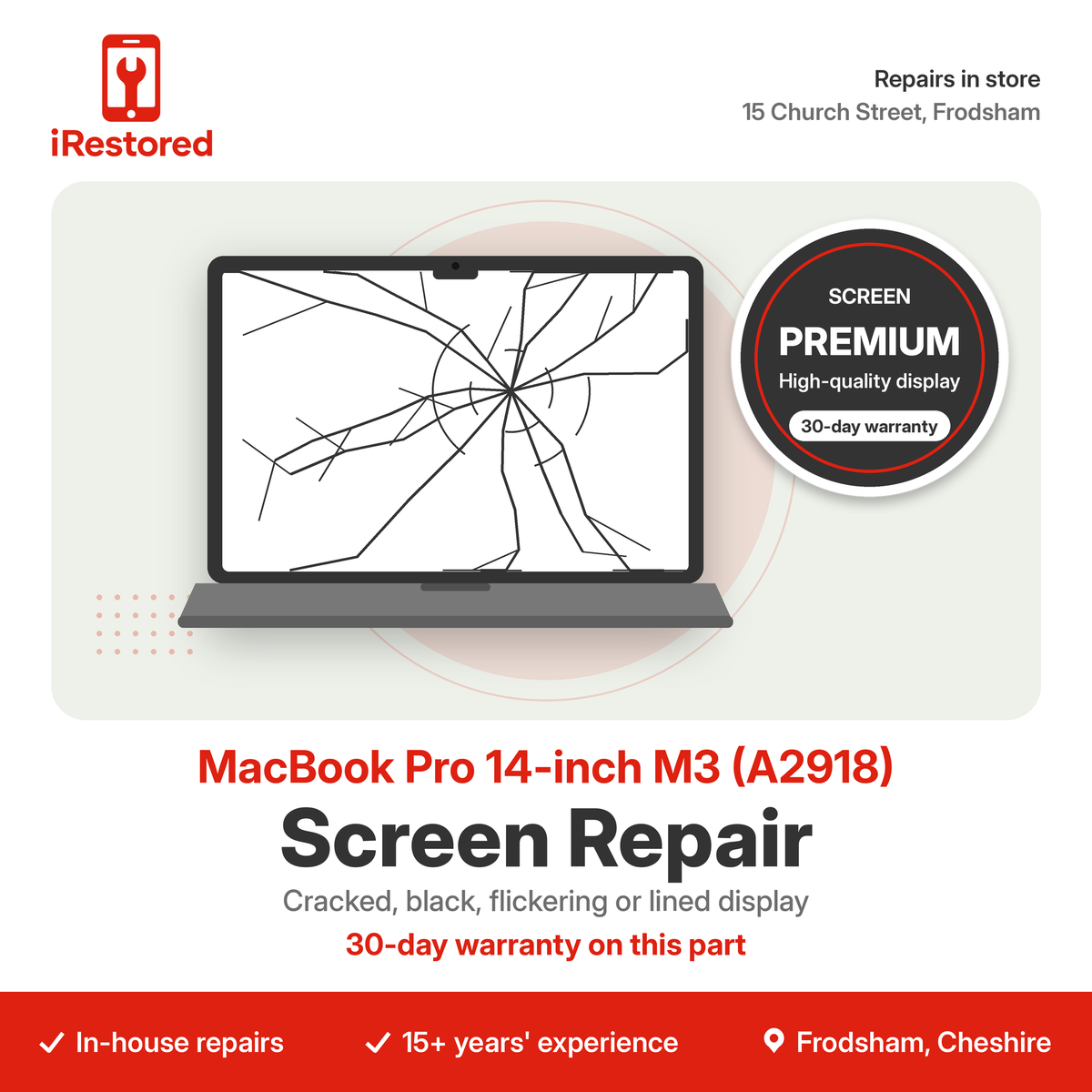 MacBook Pro 14-inch M3 (A2918) Screen Repair