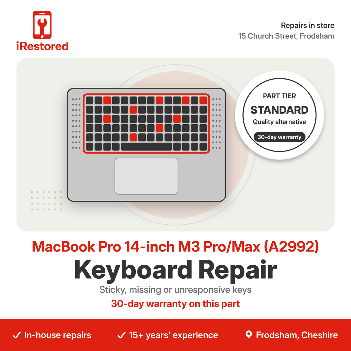 MacBook Pro 14-inch M3 Pro/Max (A2992) Keyboard Repair