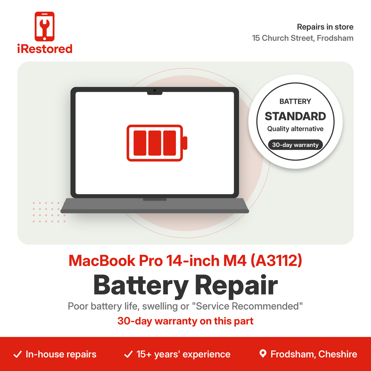 MacBook Pro 14-inch M4 (A3112) Battery Repair