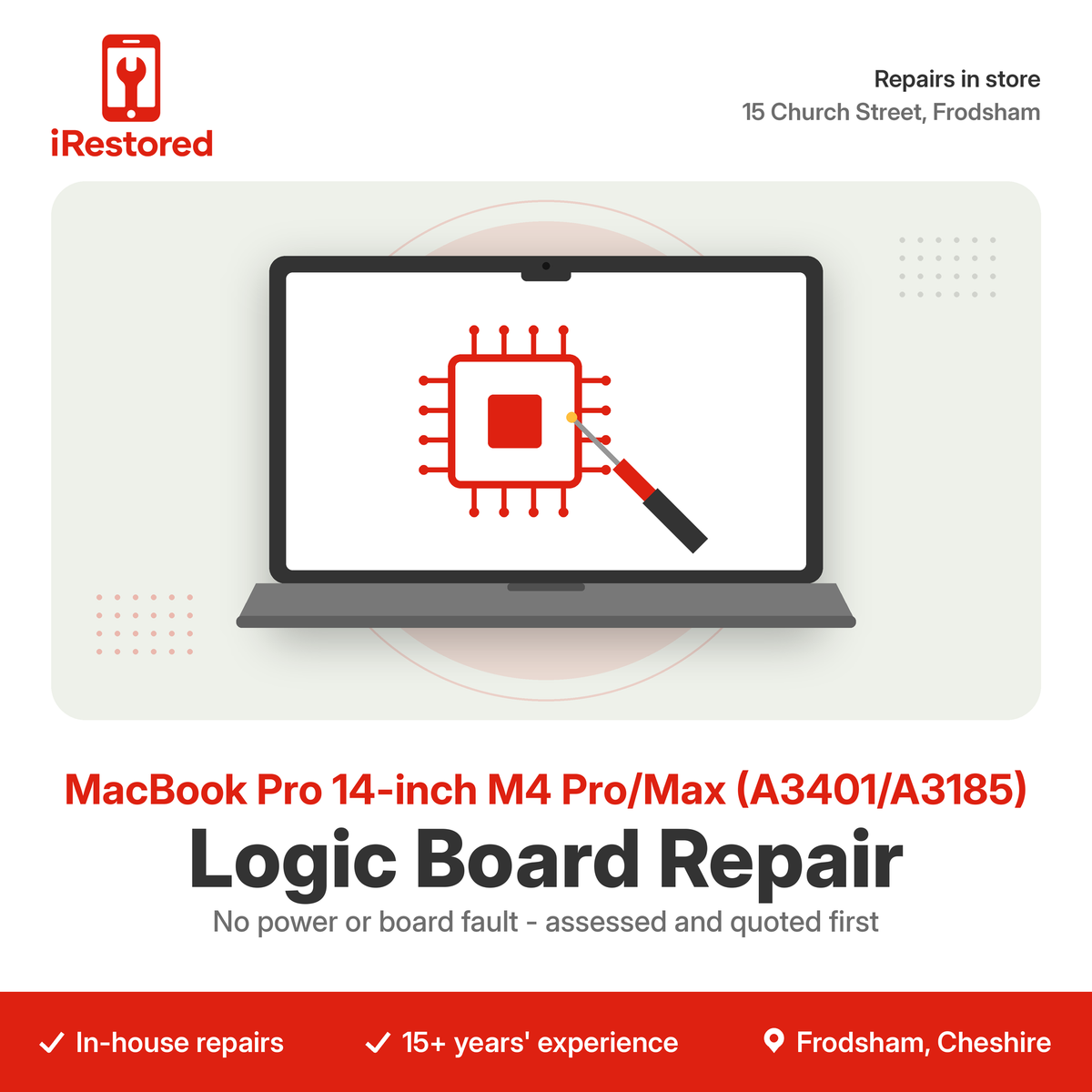 MacBook Pro 14-inch M4 Pro/Max (A3401/A3185) Logic Board Repair