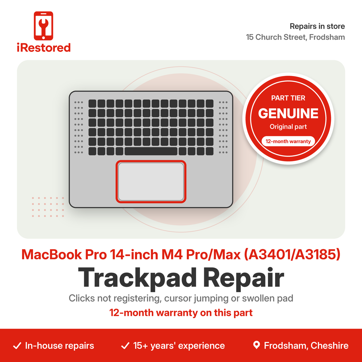 MacBook Pro 14-inch M4 Pro/Max (A3401/A3185) Trackpad Repair