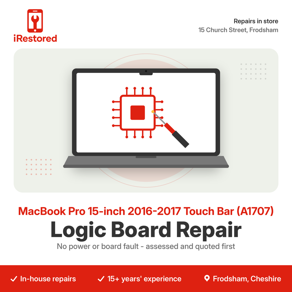 MacBook Pro 15-inch 2016-2017 Touch Bar (A1707) Logic Board Repair