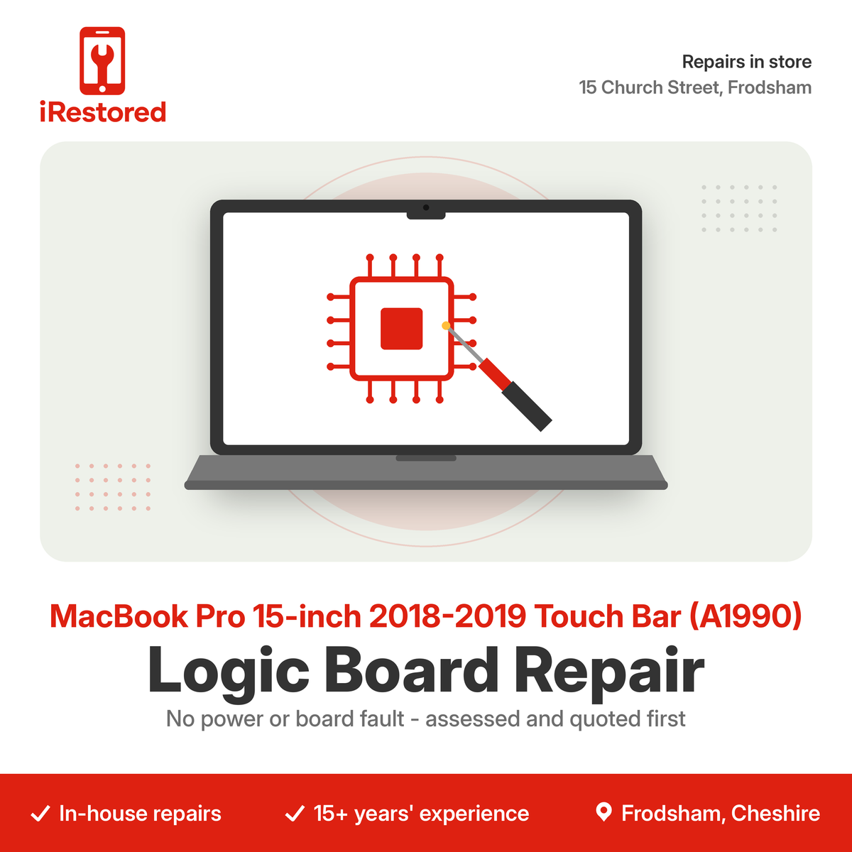 MacBook Pro 15-inch 2018-2019 Touch Bar (A1990) Logic Board Repair