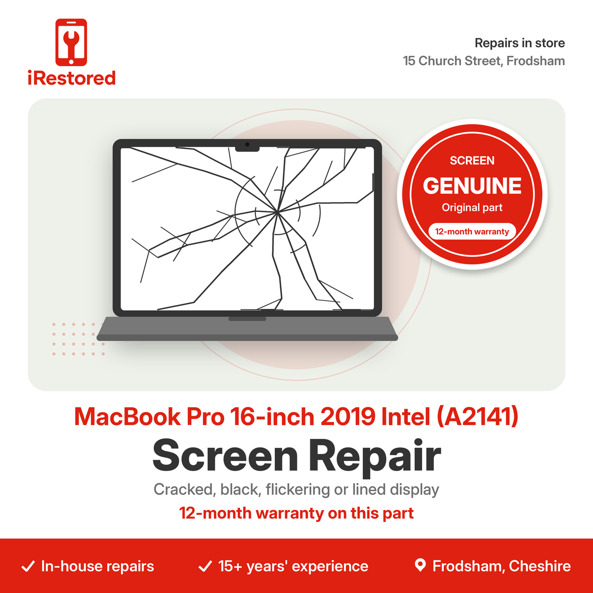 MacBook Pro 16-inch 2019 Intel (A2141) Screen Repair – Genuine Apple