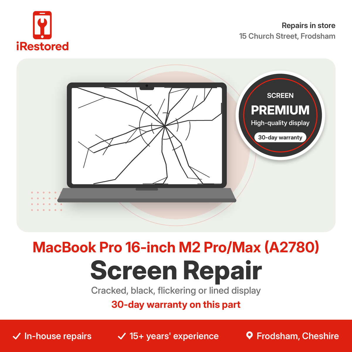 MacBook Pro 16-inch M2 Pro/Max (A2780) Screen Repair