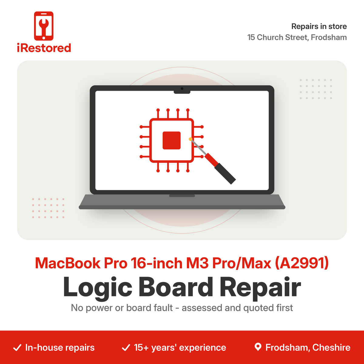 MacBook Pro 16-inch M3 Pro/Max (A2991) Logic Board Repair