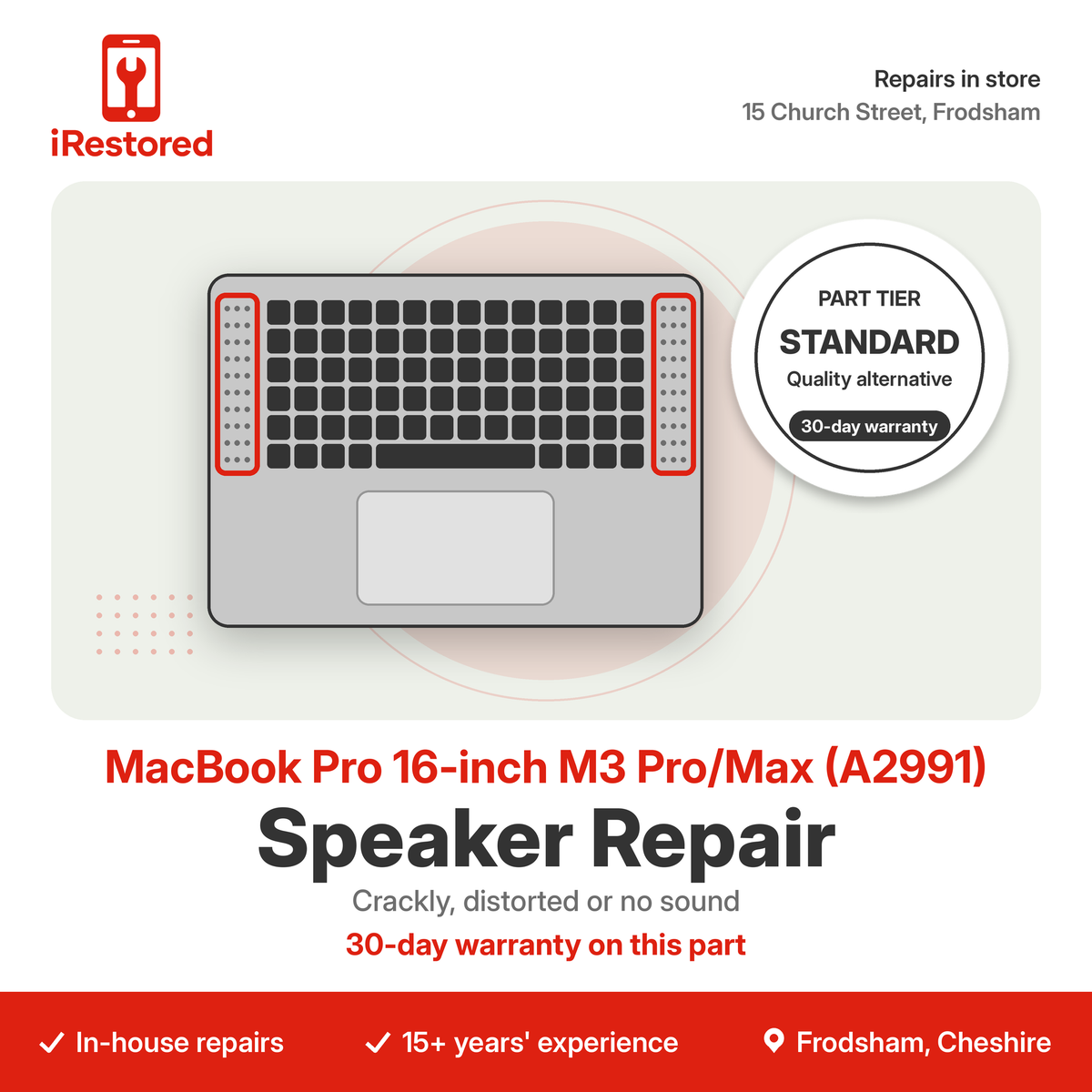 MacBook Pro 16-inch M3 Pro/Max (A2991) Speaker Repair