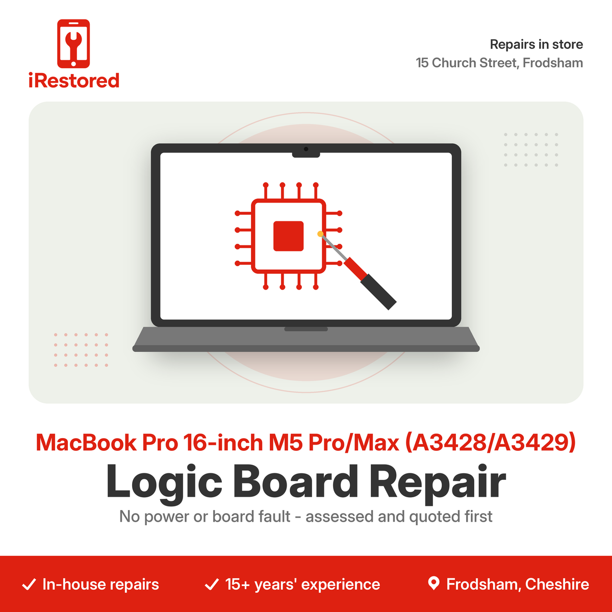 MacBook Pro 16-inch M5 Pro/Max (A3428/A3429) Logic Board Repair