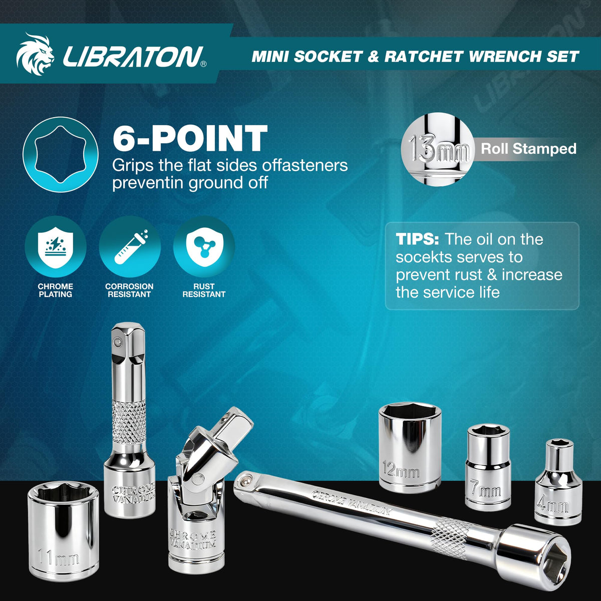 1/4in Drive Mini Socket & Ratchet Set RRP - £25.99 37pc 4-13mm with Magnetic Driver – Case