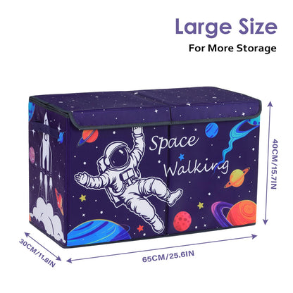 Princess Castle Toy Storage Box - RRP £24.99 – Foldable Organizer with Lid for Kids, 65x30x40cm