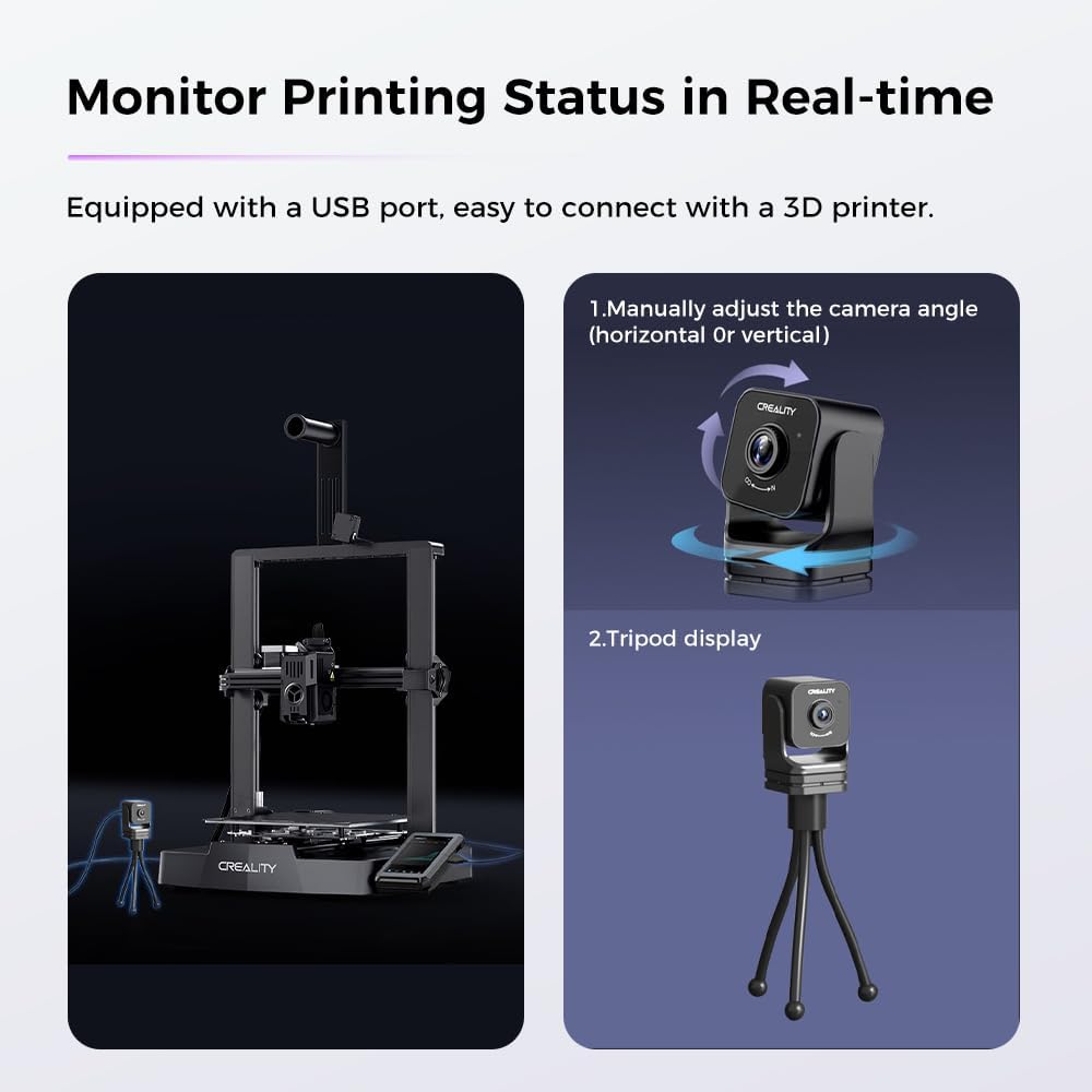 Creality Nebula Camera RRP - £39.99, WIFI Real-Time Monitoring Time-Lapse 3D Printer Camera for Creality Sonic Pad, Creality Nebula Pad?Ender 3 V3 KE/CR-10 SE/Halot Mage/Halot Mage Pro