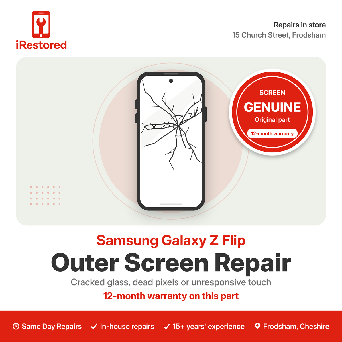 Samsung Galaxy Z Flip Outer Screen Repair – Genuine part