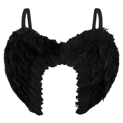 Moonlight Fright Women's Black Angel Wings Feather Costume Accessories - RRP £6.99 – Halloween