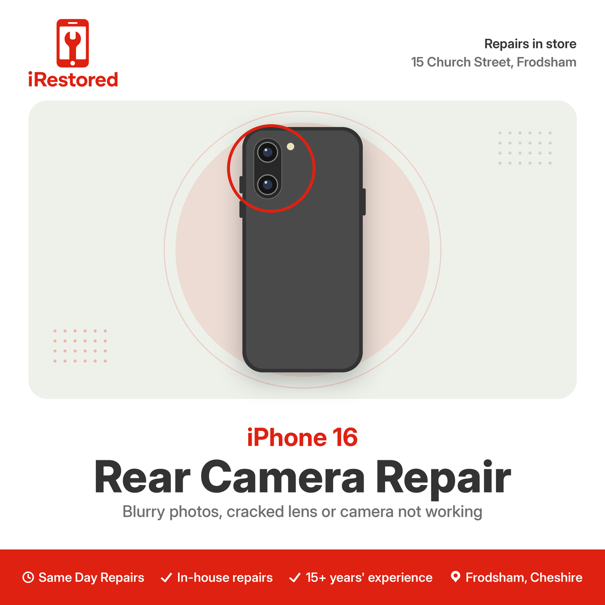 iPhone 16 Camera Lens Repair