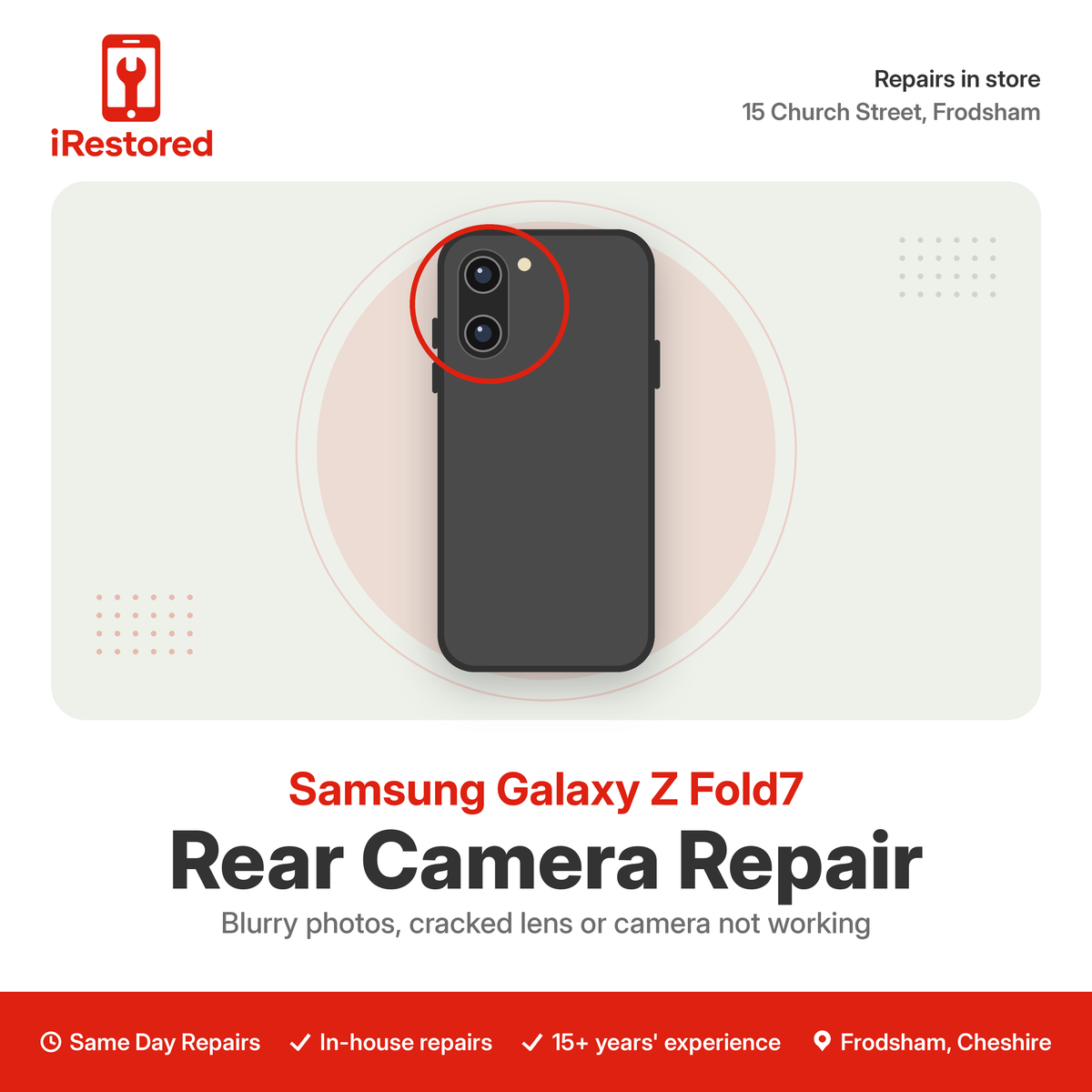 Samsung Galaxy Z Fold7 Rear Camera Repair