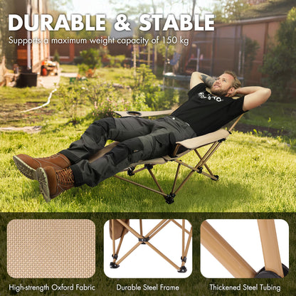 Reclining Camping - RRP £39.99 - Chair 2-in-1 Removable Footrest Adjustable Headrest
