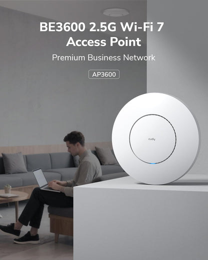 Cudy Dual Band Ceiling Mount RRP - £99.99 Wi-Fi 7 Access Point – Black