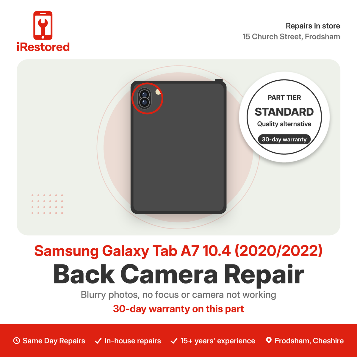 Samsung Galaxy Tab A7 10.4 (2020/2022) Back Camera Repair