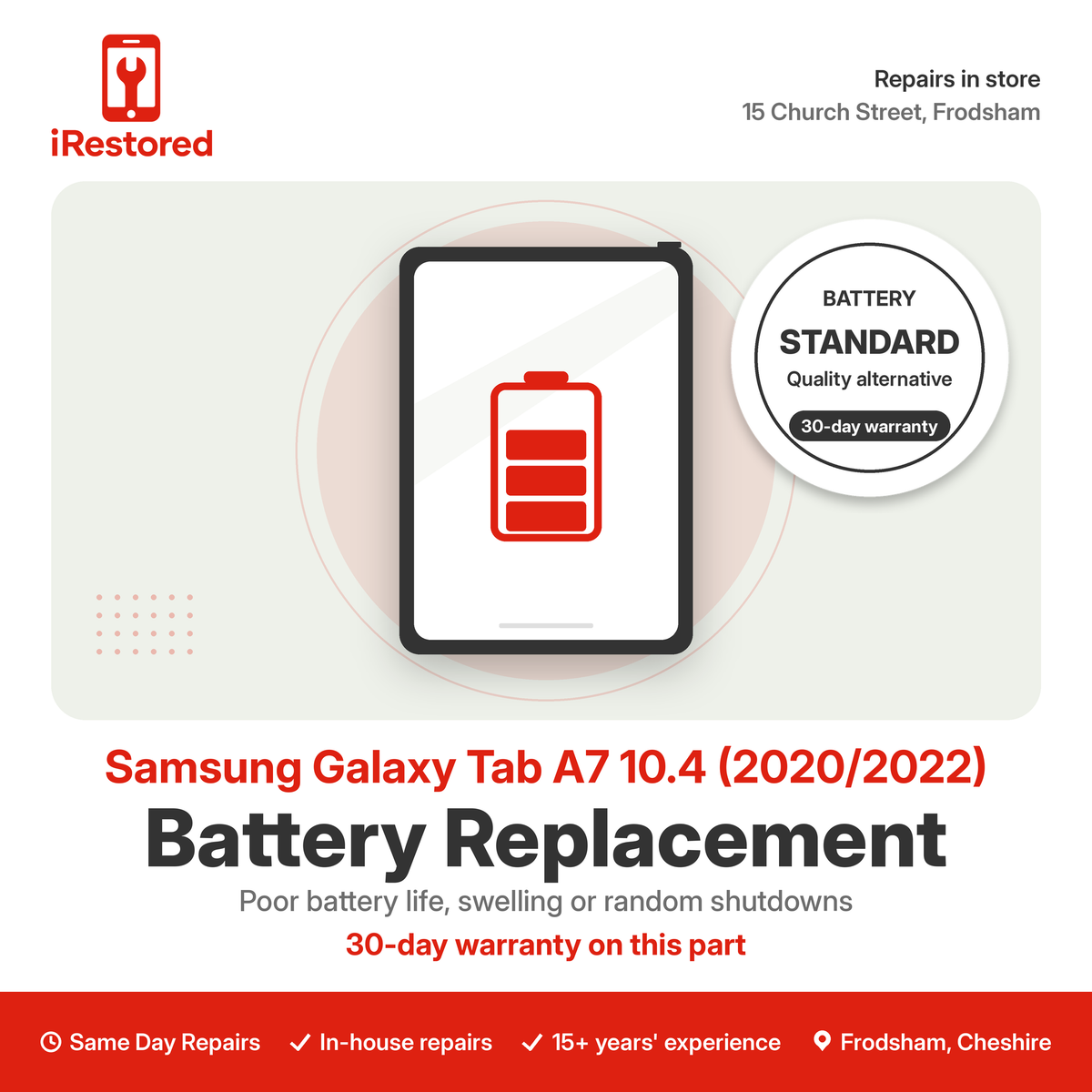 Samsung Galaxy Tab A7 10.4 (2020/2022) Battery Repair