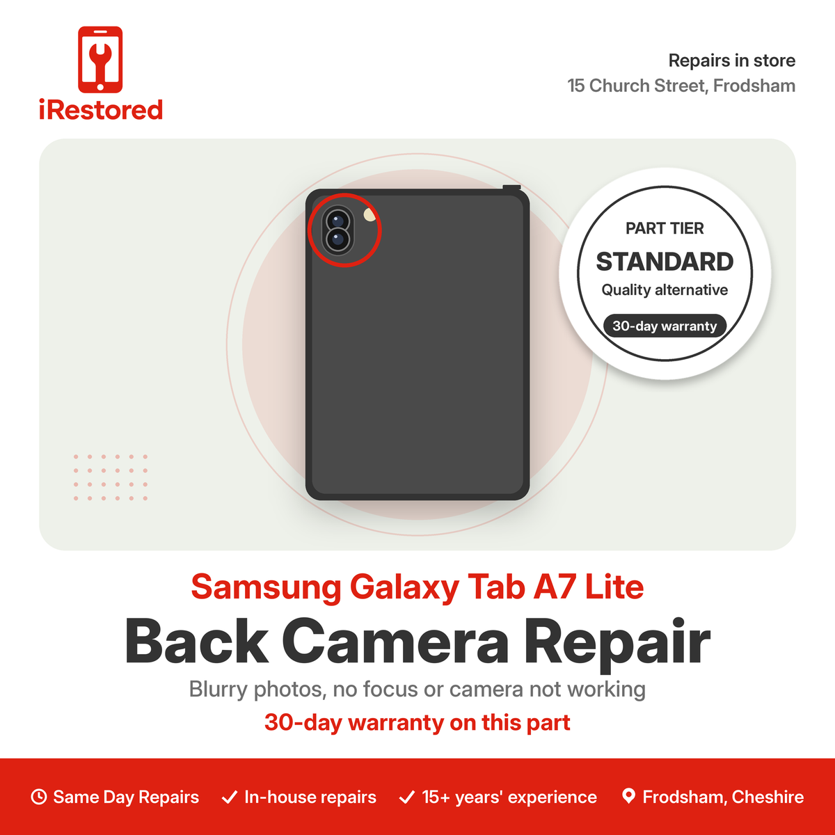 Samsung Galaxy Tab A7 Lite Back Camera Repair