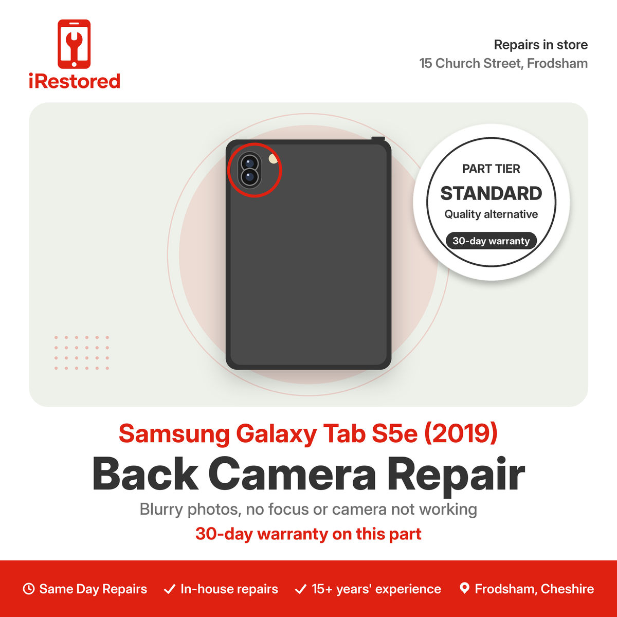 Samsung Galaxy Tab S5e (2019) Back Camera Repair