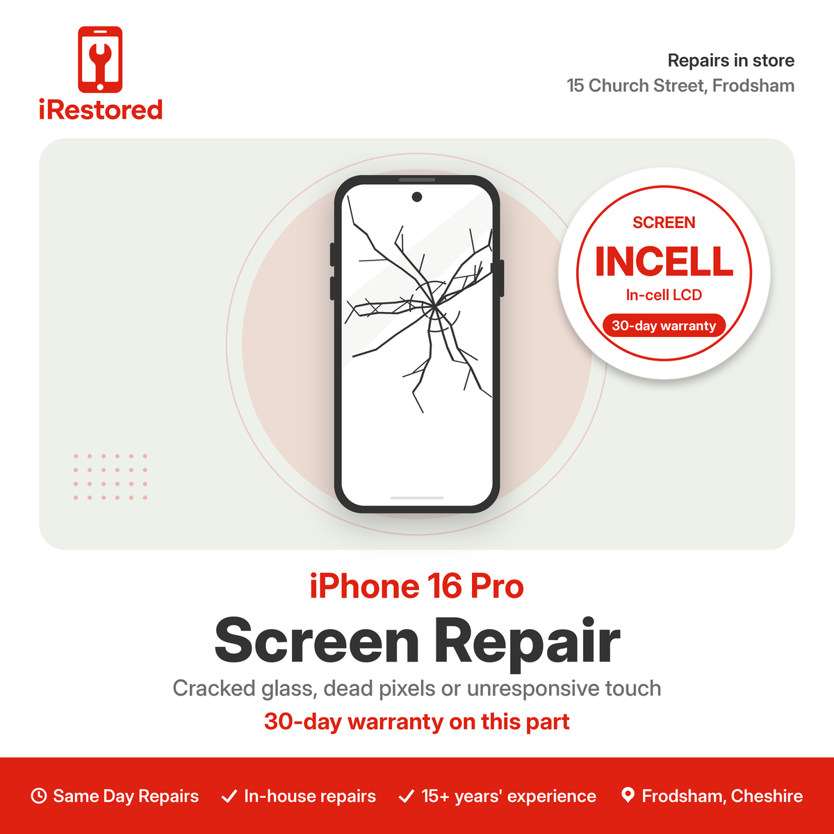 iPhone 16 Pro Screen Repair – Incell part