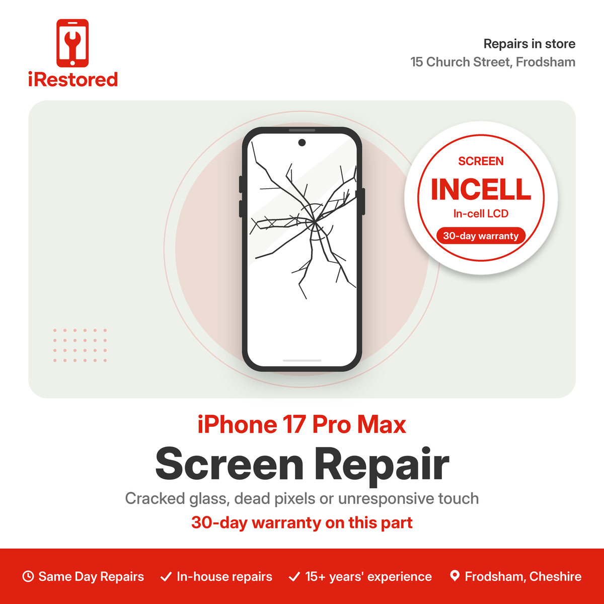 iPhone 17 Pro Max Screen Repair – Incell part