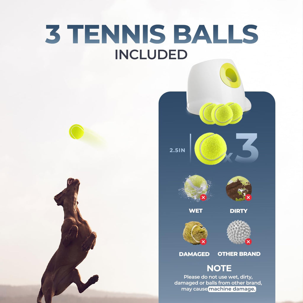 ALL FOR PAWS Automatic Dog Ball Launcher RRP - £109.99, Rechargeable Ball Launcher for Dogs,Interactive Tennis Ball Thrower Machine for Dogs, Puppy Pet Fetch Toy,3 Balls Included (MAX)