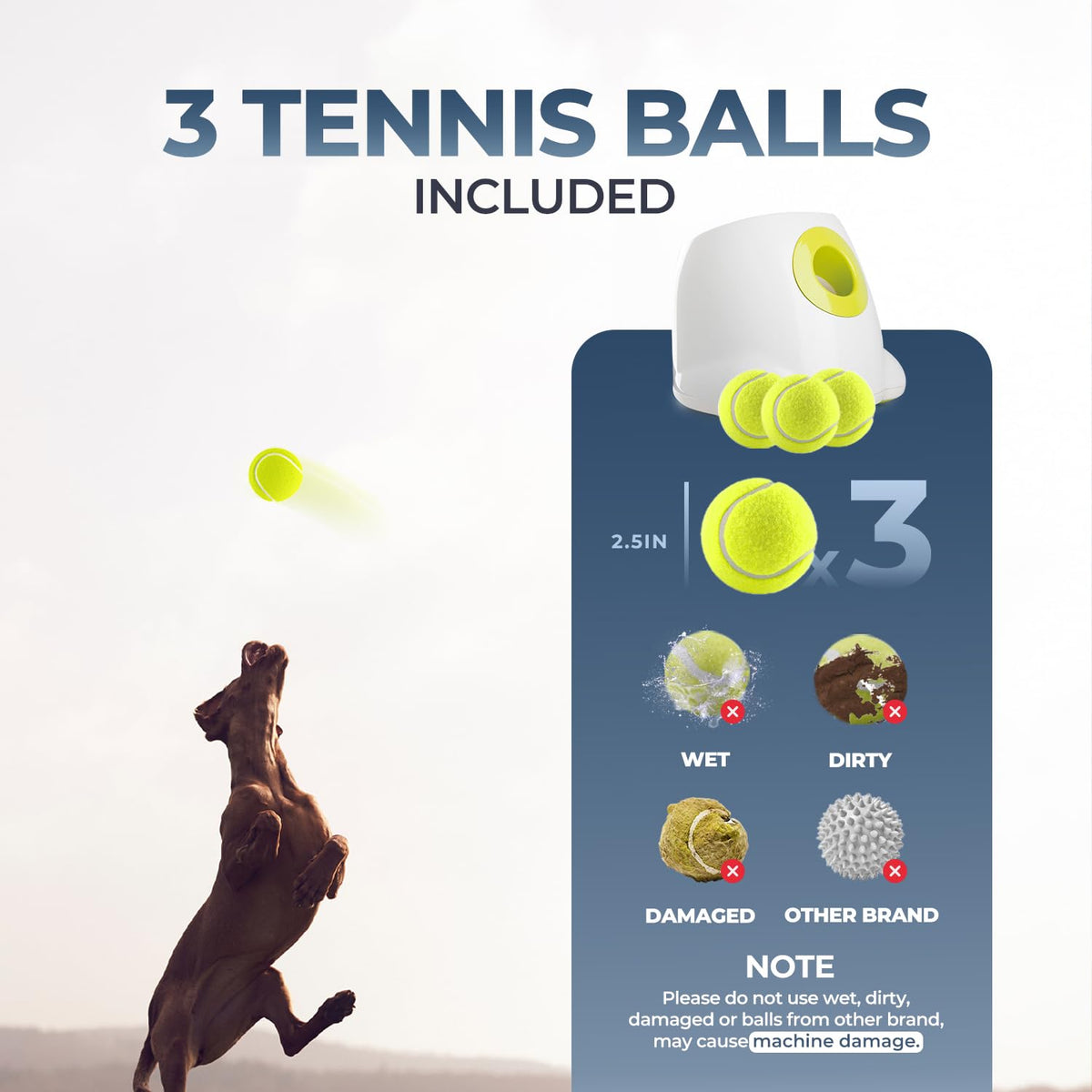 ALL FOR PAWS Automatic Dog Ball Launcher RRP - £109.99, Rechargeable Ball Launcher for Dogs,Interactive Tennis Ball Thrower Machine for Dogs, Puppy Pet Fetch Toy,3 Balls Included (MAX)
