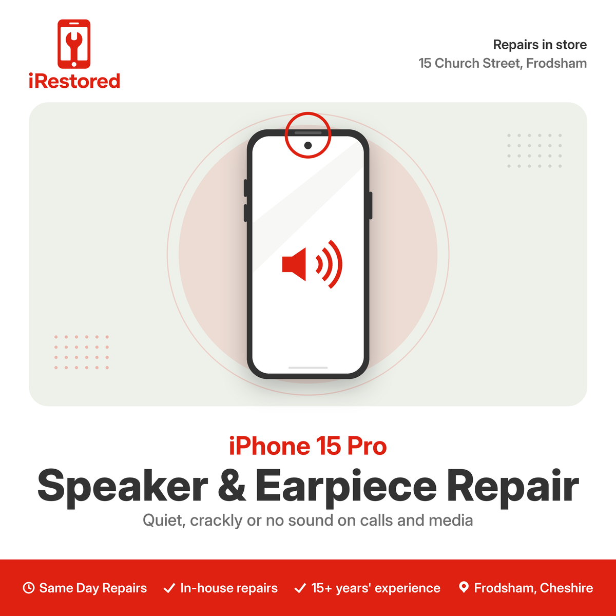 iPhone 15 Pro Earpiece Speaker Repair
