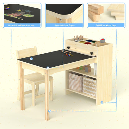 Children's Creative Table with Chair – RRP £49.99 - Solid Wood, Ergonomic for Toddlers