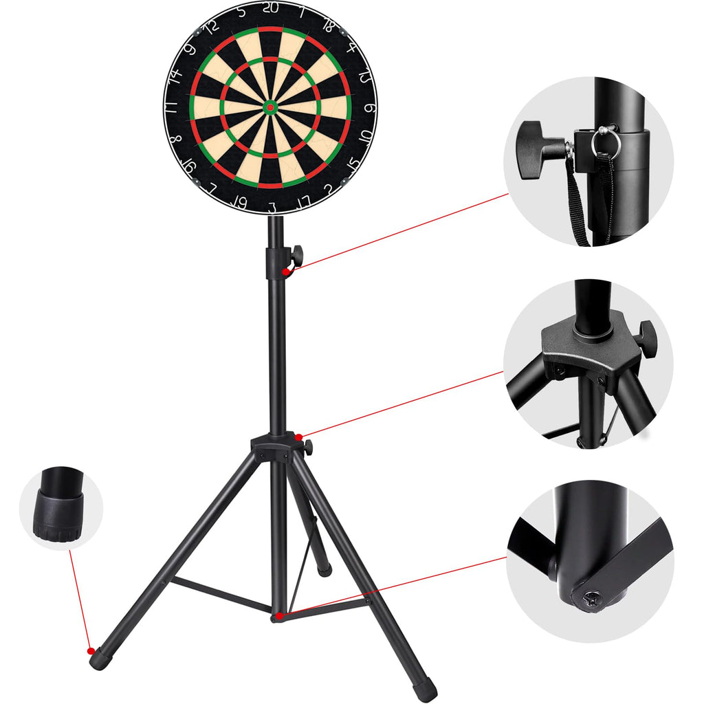 Dart Board Stand RRP - £39.99, Professional Portable Tripod DartBoard Stand for Dartboard & Electronic Dartboard,Height-adjustable Heavy Duty Travel Dartboardholder