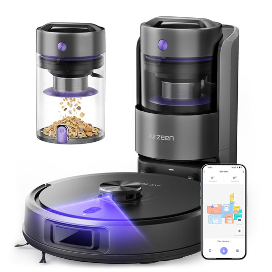 Ultenic T20 Pro Robot Vacuum & Mop - RRP £229.99 - with Self-Empty Station – 8000Pa Suction, Smart LiDAR Navigation & AI Obstacle Avoidance