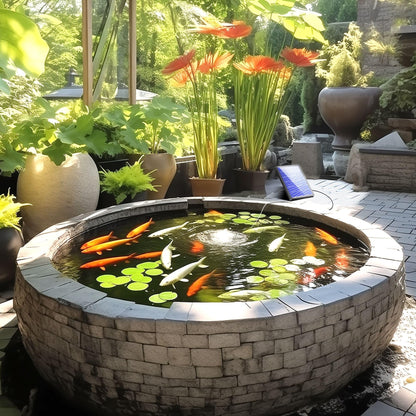 Biling 4W Solar Pond Aerator RRP - £39.99, Solar Pond Air Pump for Outdoor Fish Ponds with 2200mAh Battery, 3 Modes 2 Air Stone for Pond Oxygenator for Backyard Koi Hydroponic Aquaculture