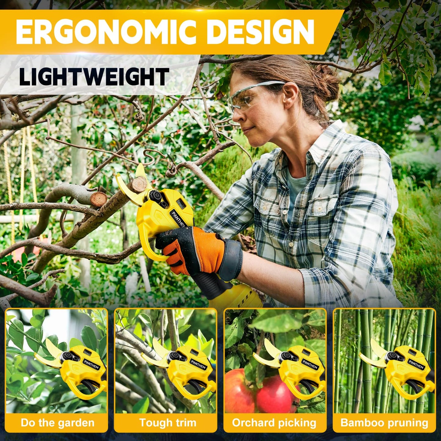 Cordless Electric Pruning Shears - RRP: £109.99 - 45mm Cutting Telescopic Pole 2m Long Reach Compatible with 18V/20V Batteries – 2m
