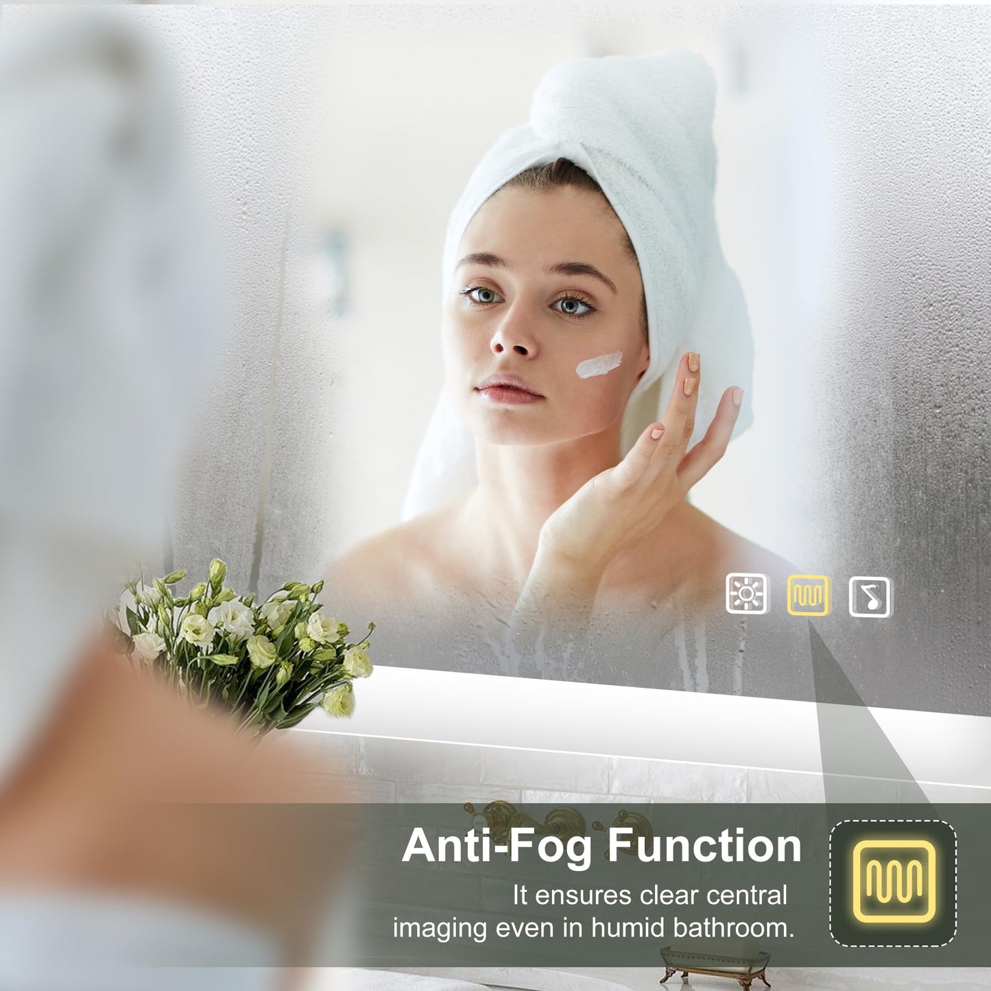 S'bagno 500 x 700 mm LED Illuminated Bathroom Bluetooth Mirror RRP £129.99