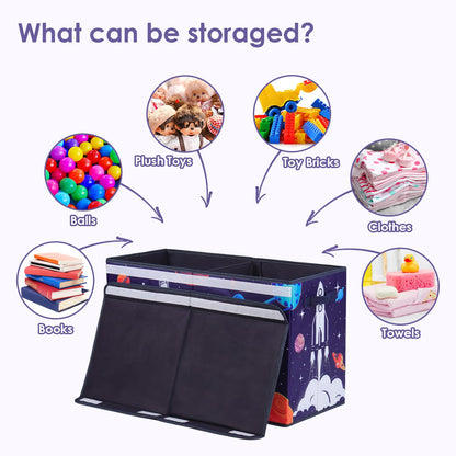 Princess Castle Toy Storage Box - RRP £24.99 – Foldable Organizer with Lid for Kids, 65x30x40cm