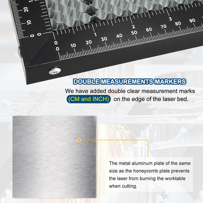 PATIKIL Honeycomb Laser Bed - RRP £39.99 - 440 x 440 x 22 mm Laser Working Table, Metal Honeycomb Cutting Table for Laser Cutting Engraving with Aluminum Plate