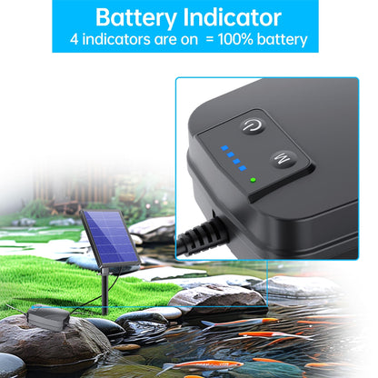 Biling 4W Solar Pond Aerator RRP - £39.99, Solar Pond Air Pump for Outdoor Fish Ponds with 2200mAh Battery, 3 Modes 2 Air Stone for Pond Oxygenator for Backyard Koi Hydroponic Aquaculture