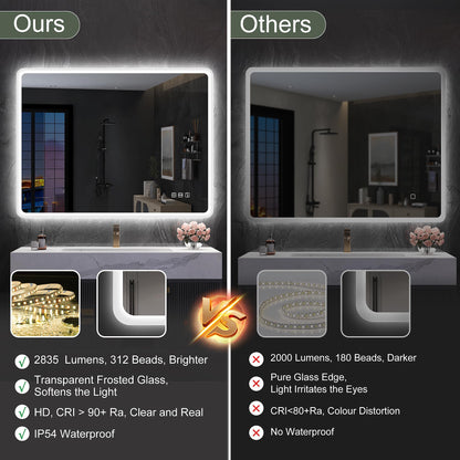S'bagno 500 x 700 mm LED Illuminated Bathroom Bluetooth Mirror RRP £129.99